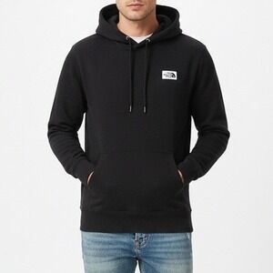 The North Face Hoodie Mens Medium Black Cotton Long Sleeve Kangaroo Pockets